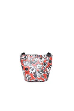 Bags And Backpacks>MARNI Bucket bag in fake leather with all-over Blossom red