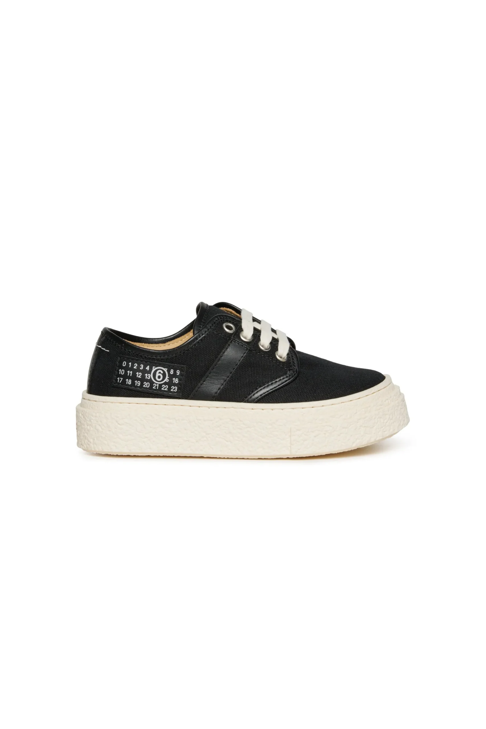 Sneakers | Sneakers>MM6 MAISON MARGIELA Canvas low trainers with Numeric logo black