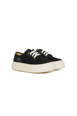 Sneakers | Sneakers>MM6 MAISON MARGIELA Canvas low trainers with Numeric logo black