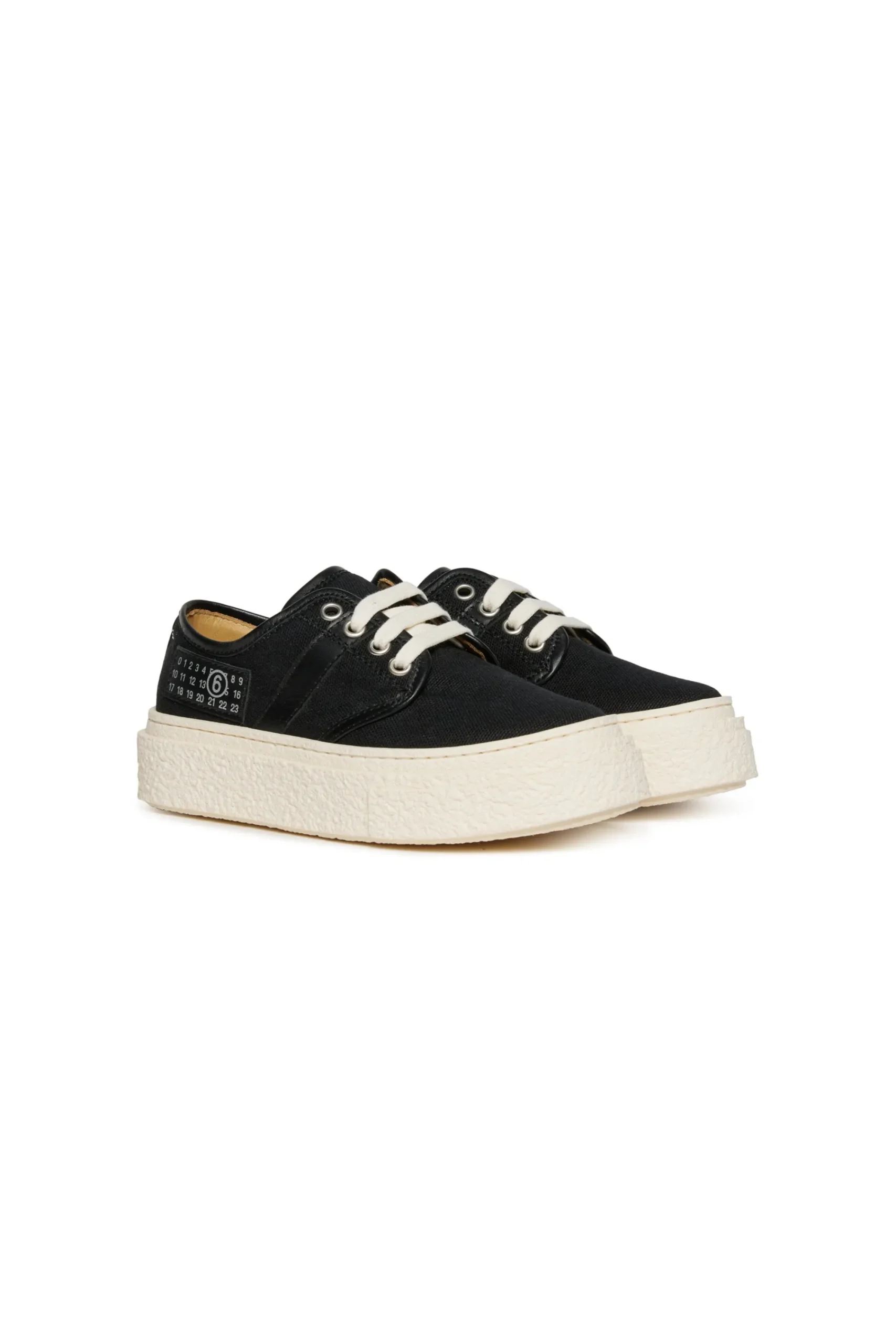 Sneakers | Sneakers>MM6 MAISON MARGIELA Canvas low trainers with Numeric logo black