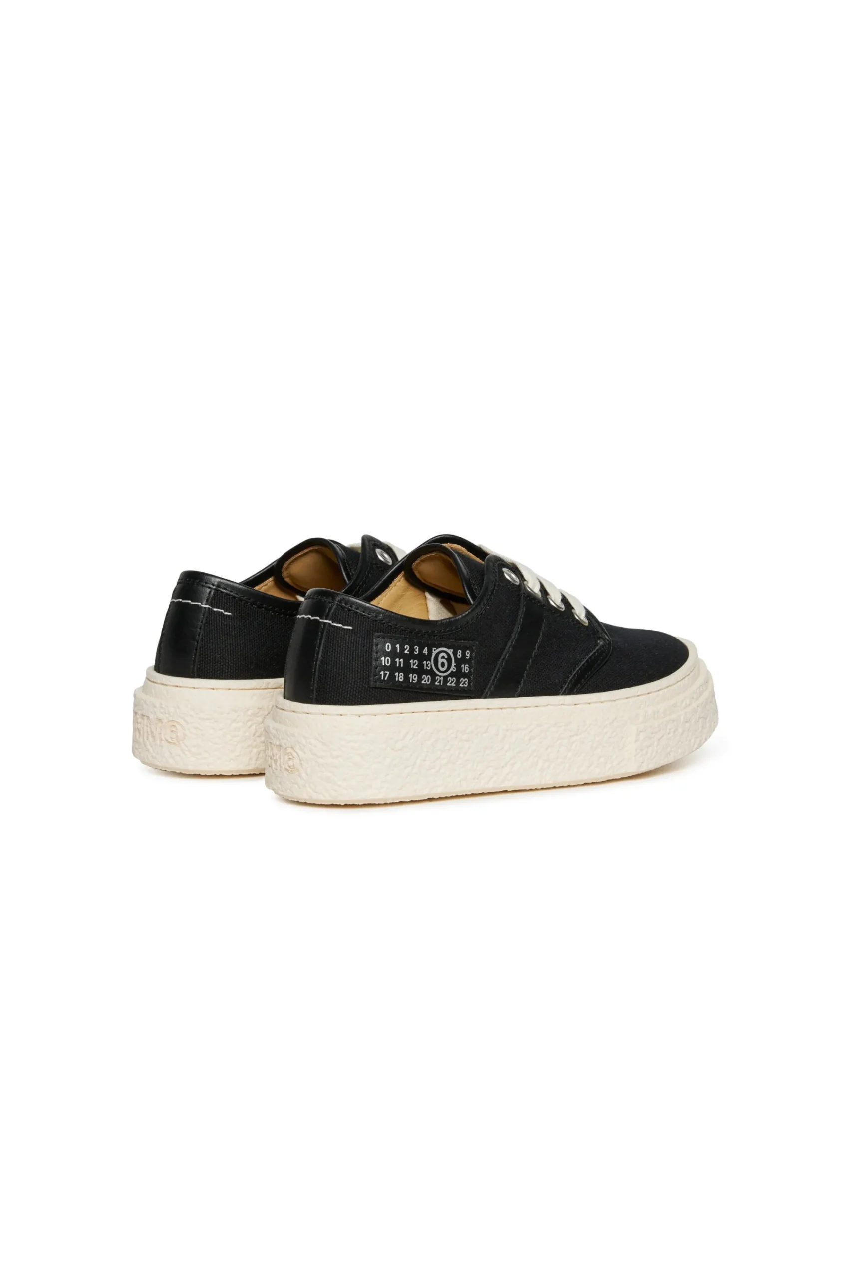 Sneakers | Sneakers>MM6 MAISON MARGIELA Canvas low trainers with Numeric logo black