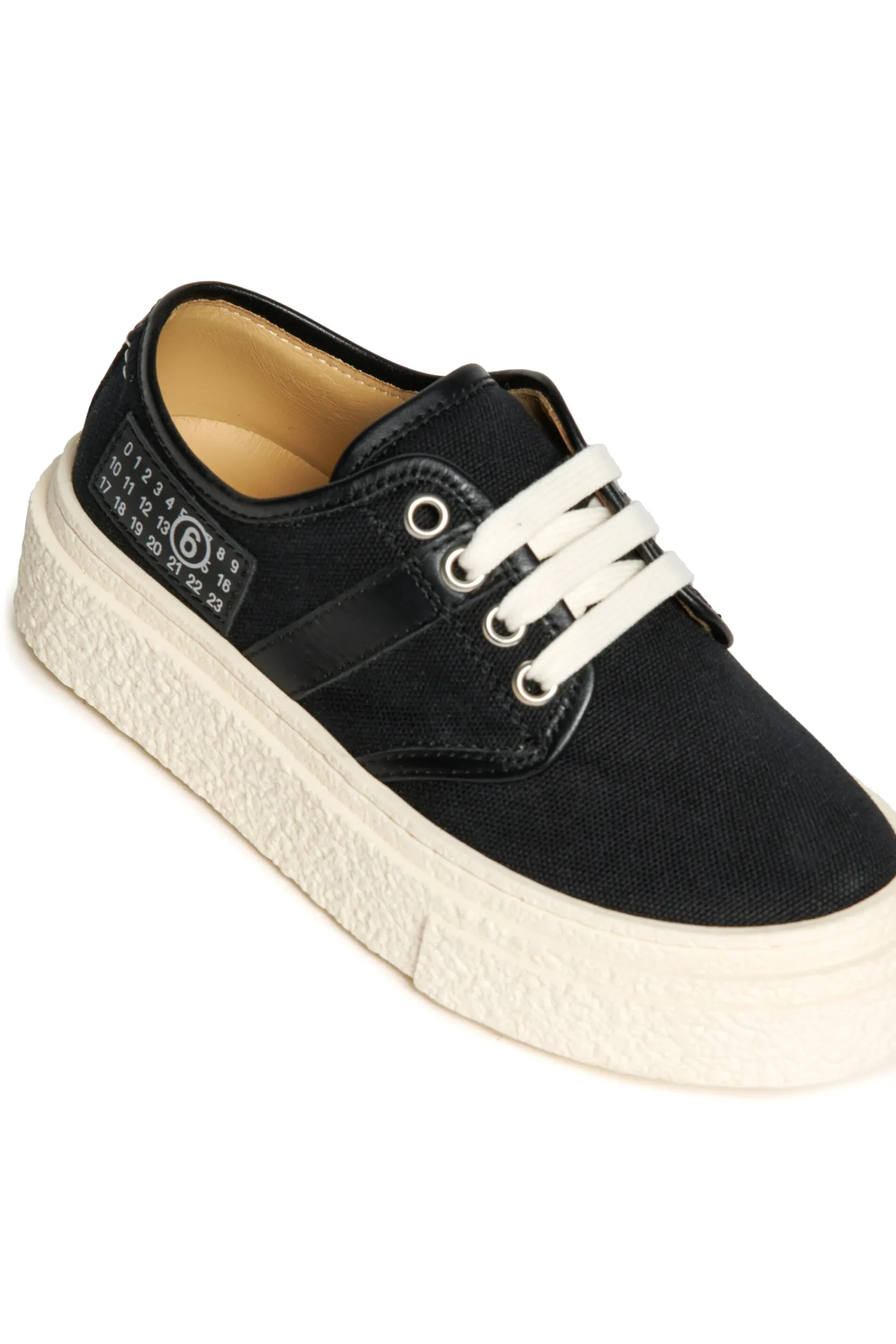 Sneakers | Sneakers>MM6 MAISON MARGIELA Canvas low trainers with Numeric logo black
