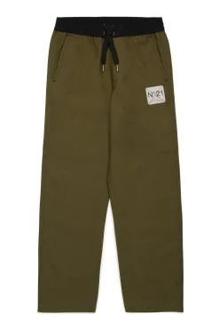 Pants>N°21 Canvas wide leg pants military green