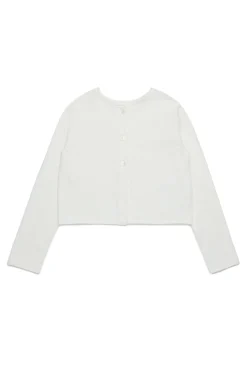 Knitwear | Party Looks>MAX&Co. Cardigan-pullover with embroidered heart antique white