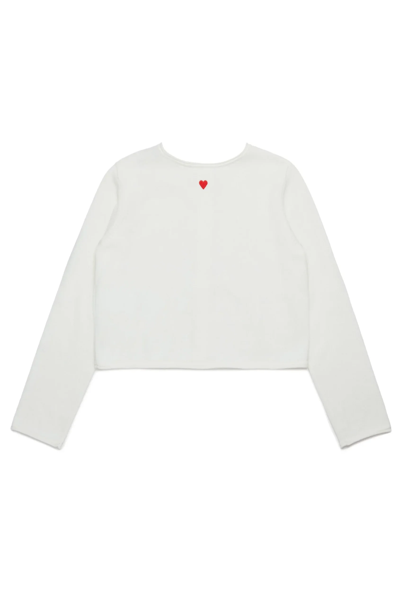 Knitwear | Party Looks>MAX&Co. Cardigan-pullover with embroidered heart antique white