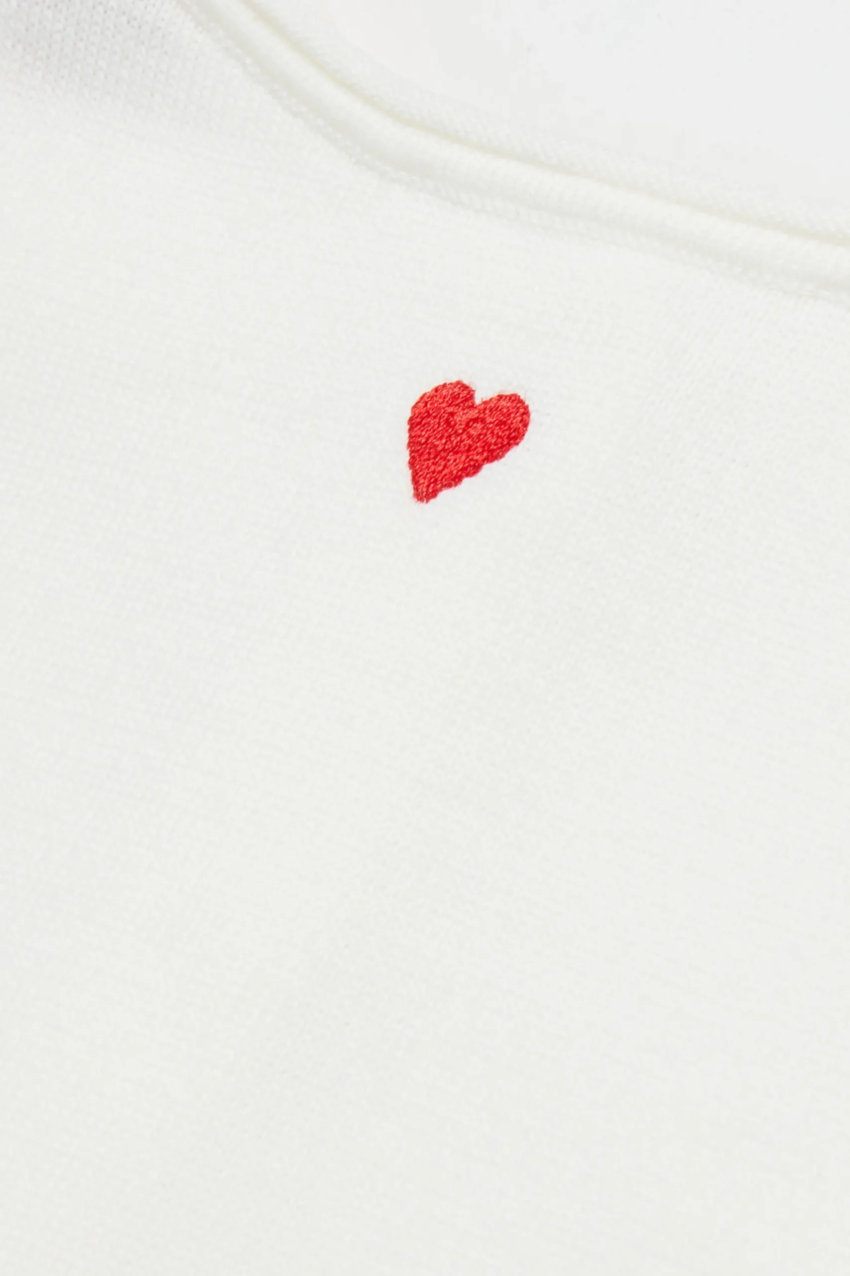 Knitwear | Party Looks>MAX&Co. Cardigan-pullover with embroidered heart antique white