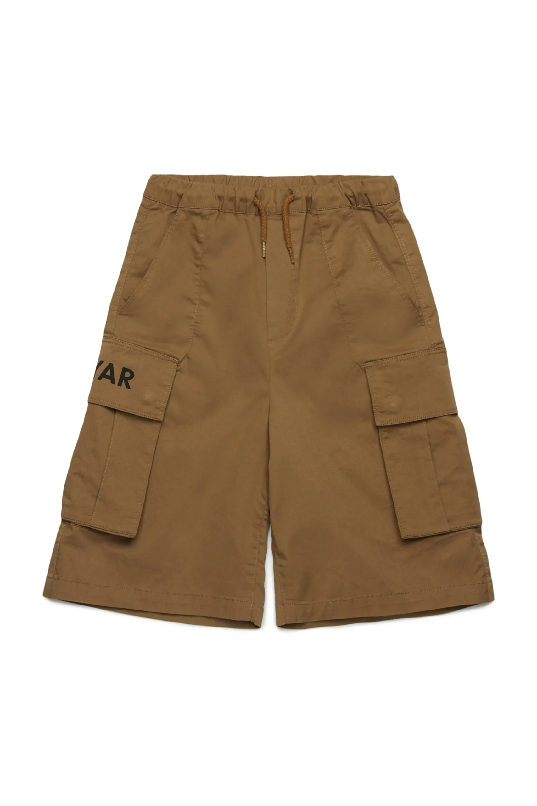 Shorts | Shorts>MYAR Cargo shorts in deadstock fabric with logo brown