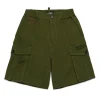Shorts>DSQUARED2 Cargo shorts with Passport graphics dark olive green