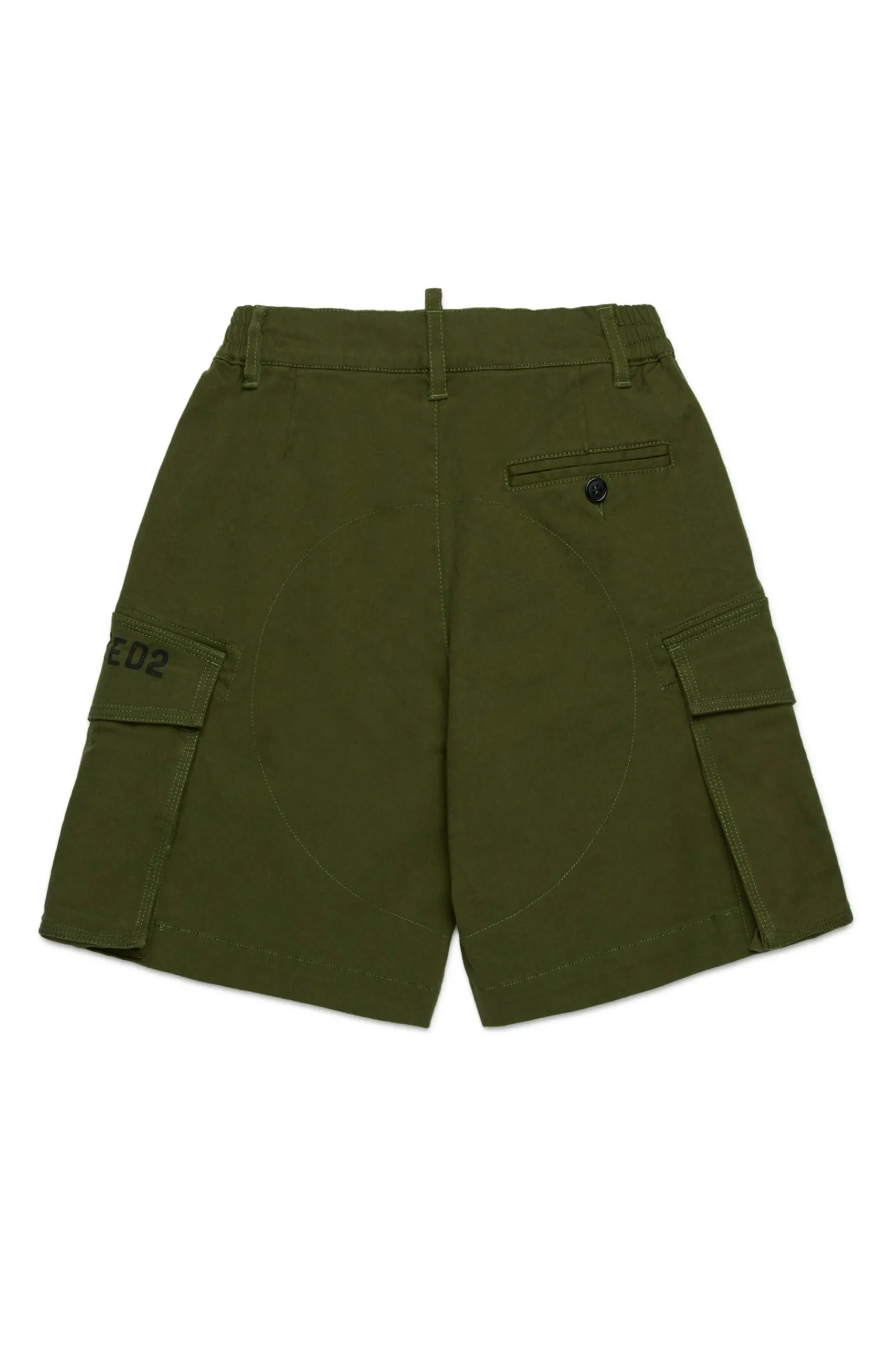 Shorts>DSQUARED2 Cargo shorts with Passport graphics dark olive green
