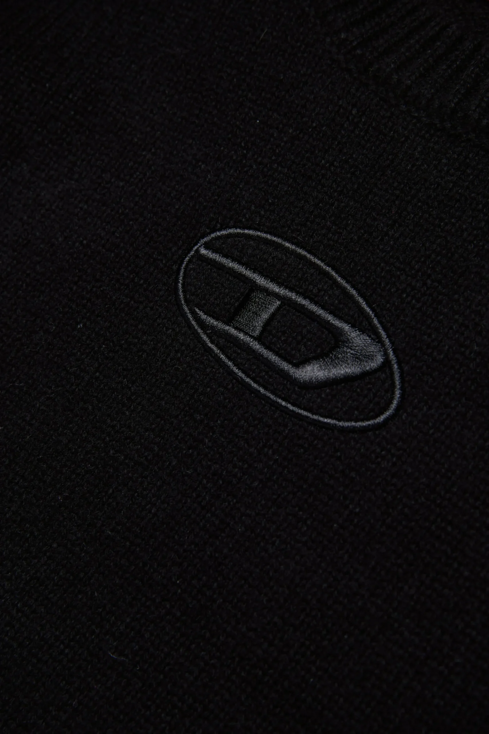 Knitwear>DIESEL Cashmere-blend plain knitted pullover black