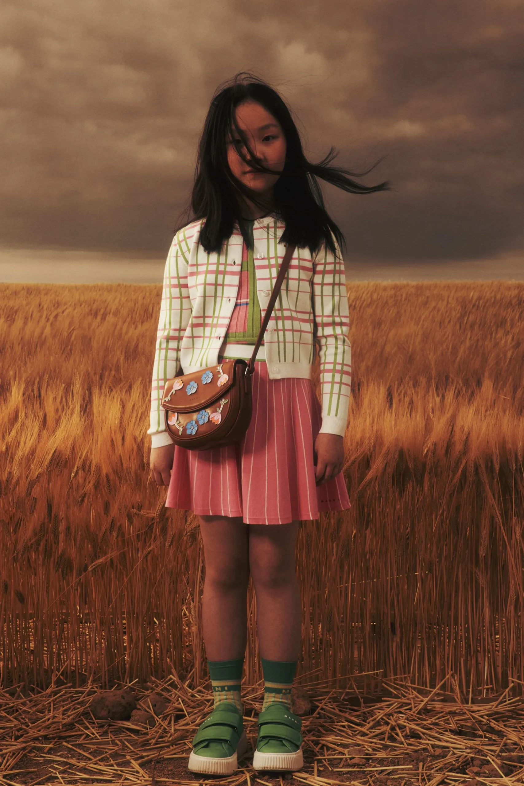 Knitwear>MARNI Check allover knit cardigan milk