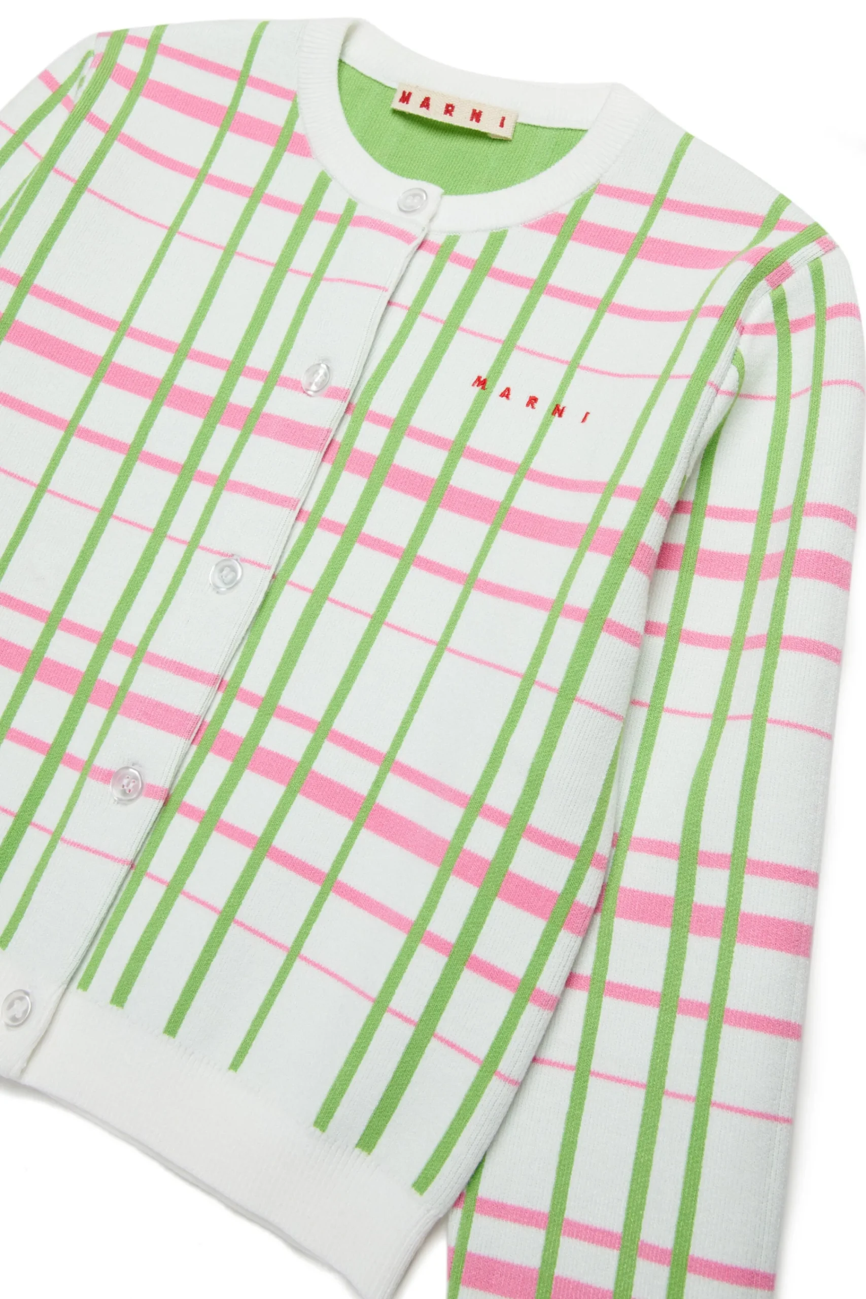 Knitwear>MARNI Check allover knit cardigan milk