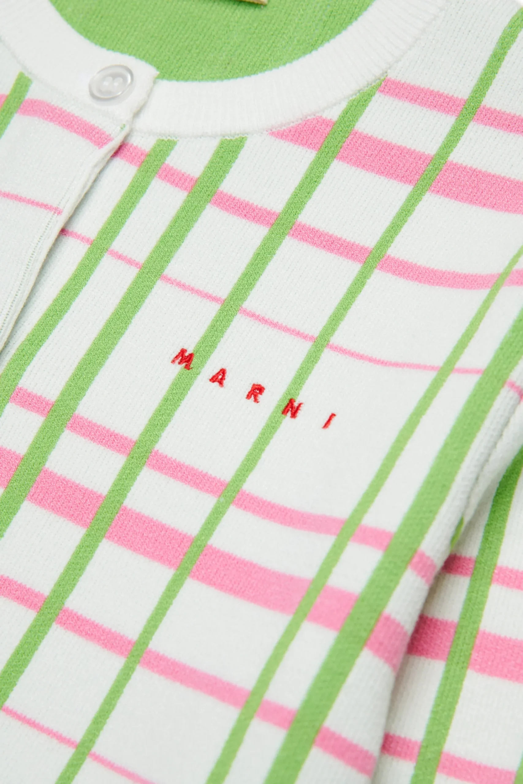 Knitwear>MARNI Check allover knit cardigan milk