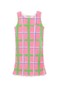Dresses>MARNI Check-check allover knit sheath dress begonia pink