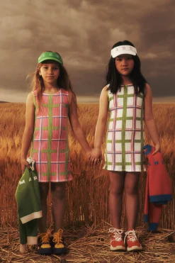 Dresses>MARNI Check-check allover knit sheath dress milk
