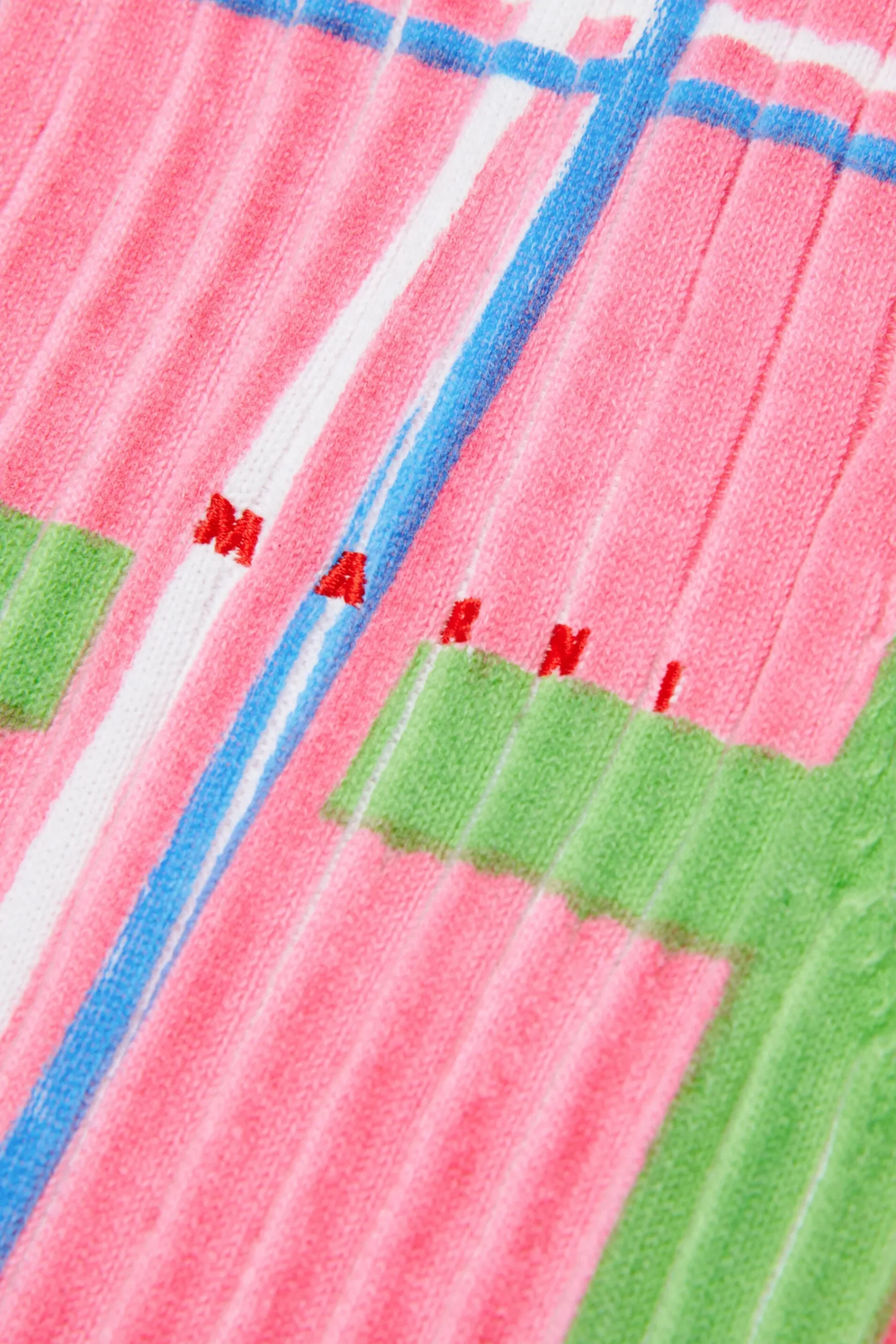 Dresses>MARNI Check-check allover knit sheath dress begonia pink