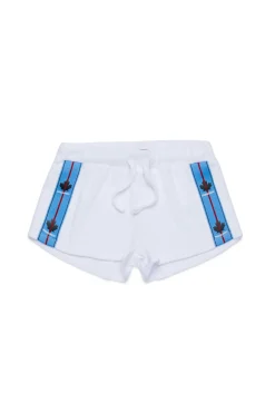 Shorts | Swimwear>DSQUARED2 Chenille shorts with branded ribbon white