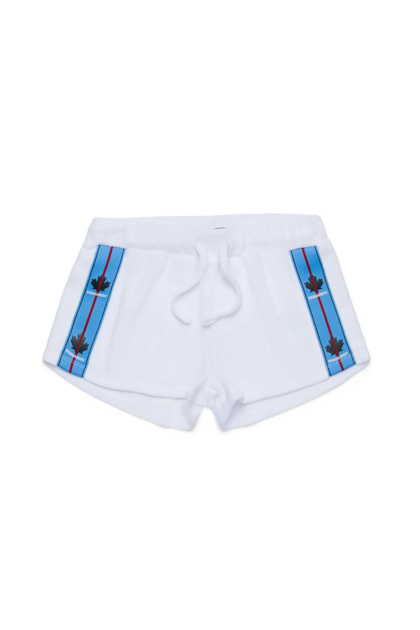 Shorts | Swimwear>DSQUARED2 Chenille shorts with branded ribbon white