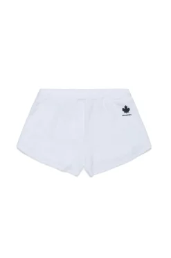 Shorts | Swimwear>DSQUARED2 Chenille shorts with branded ribbon white