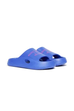 Logomania | Logomania>DIESEL Chuncky D branded slide slippers bright bluette