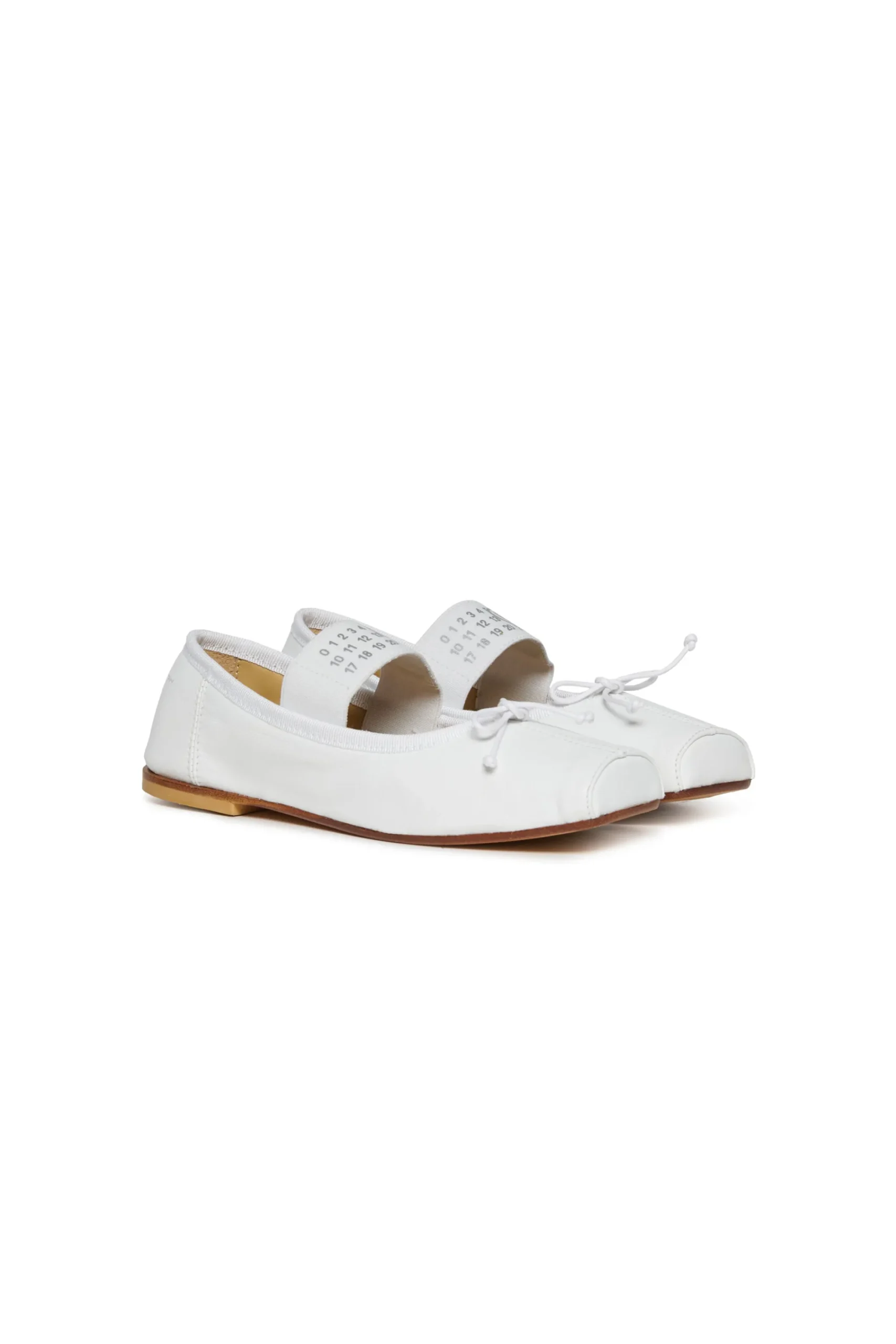 Slippers And Sandals | Slippers And Sandals>MM6 MAISON MARGIELA Classic leather ballet shoes with Numeric logo white