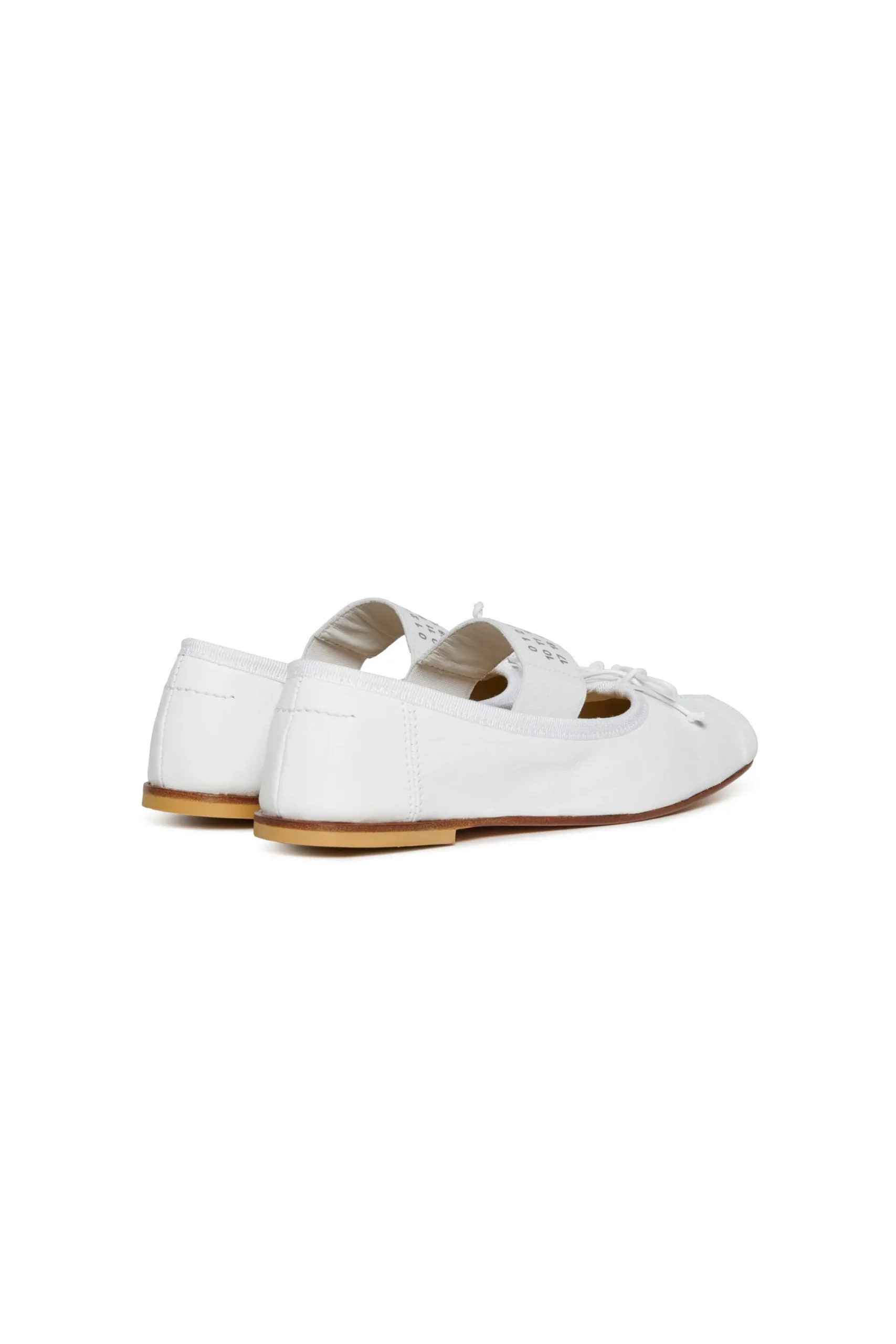 Slippers And Sandals | Slippers And Sandals>MM6 MAISON MARGIELA Classic leather ballet shoes with Numeric logo white