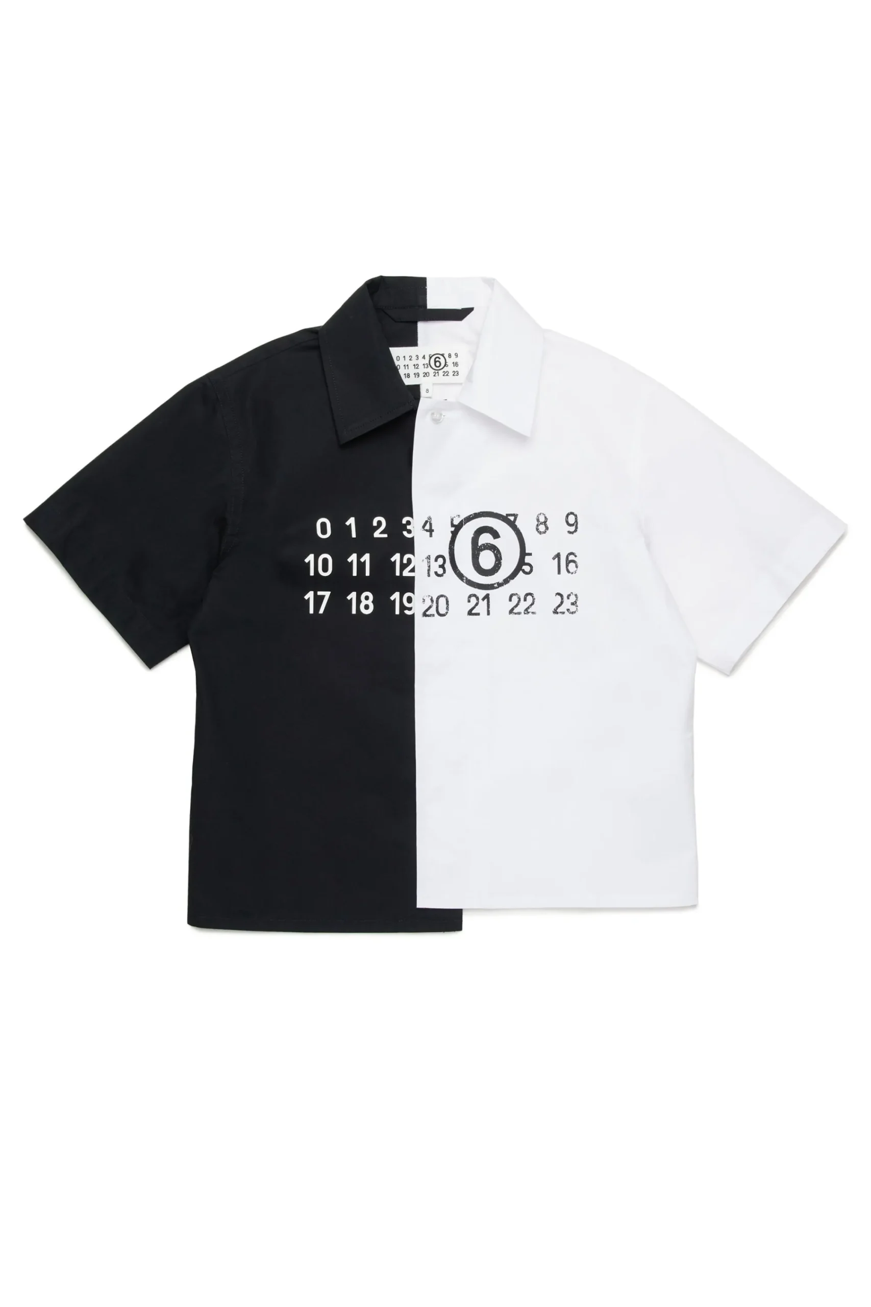 Shirts | Logomania>MM6 MAISON MARGIELA Colorblock poplin re-cut shirt black