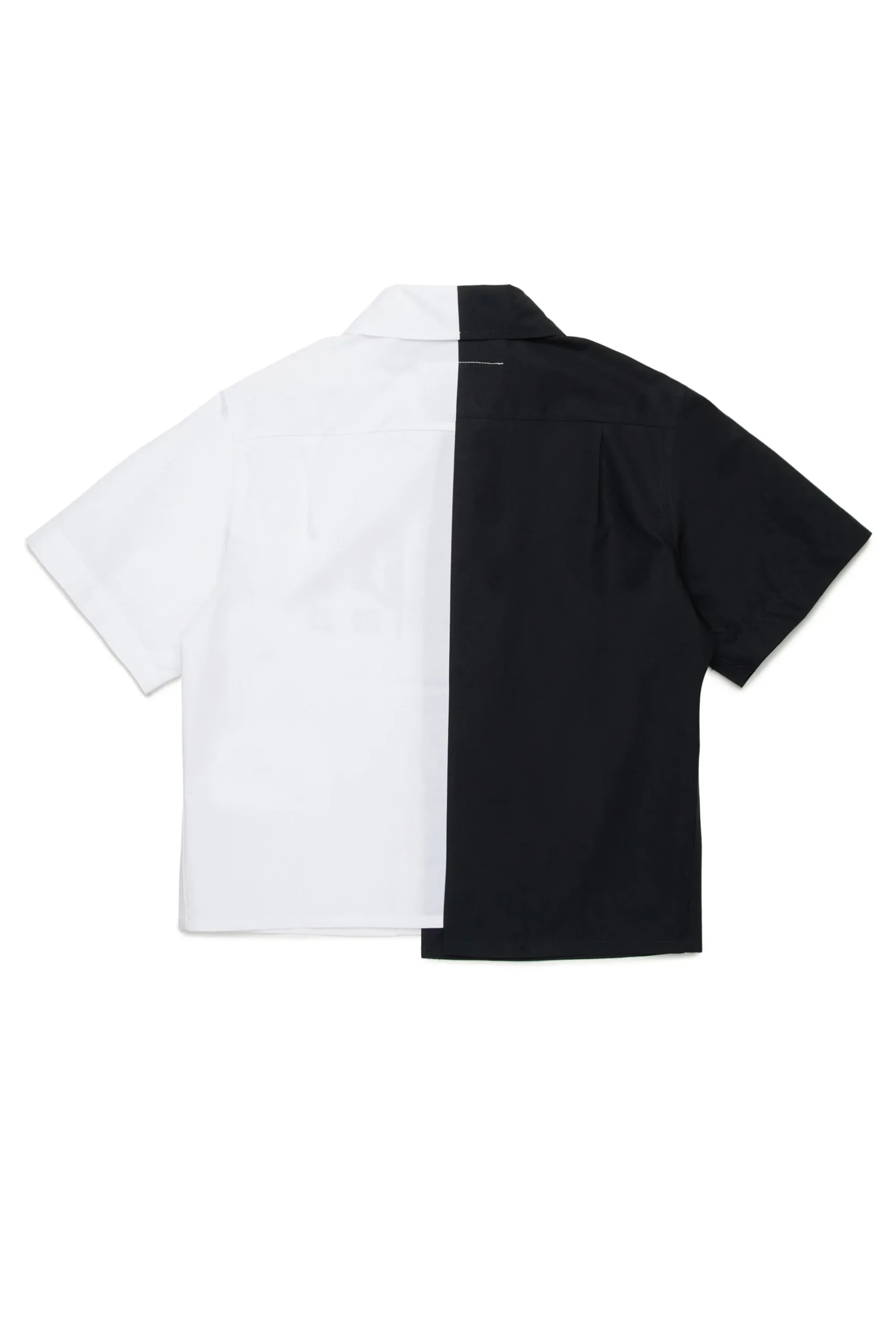 Shirts | Logomania>MM6 MAISON MARGIELA Colorblock poplin re-cut shirt black