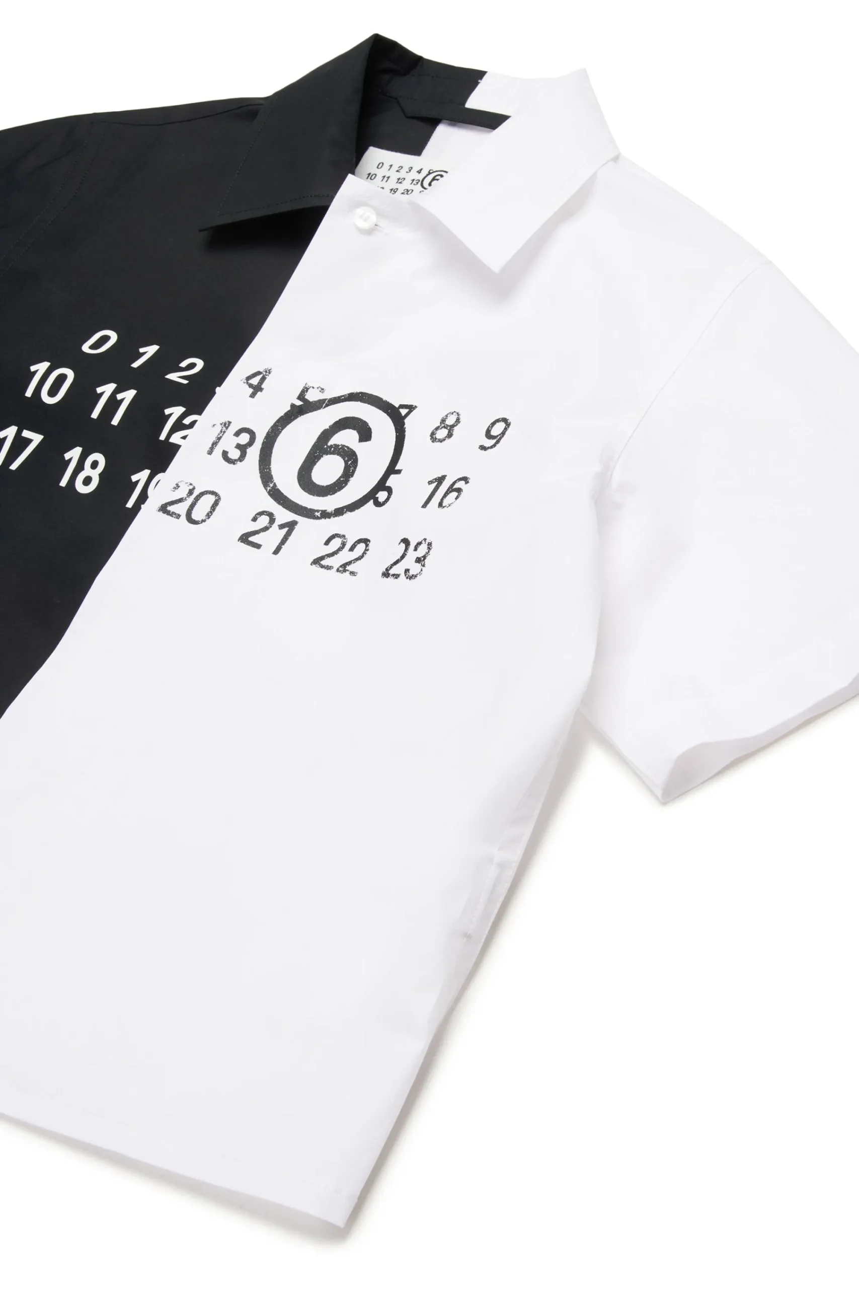 Shirts | Logomania>MM6 MAISON MARGIELA Colorblock poplin re-cut shirt black