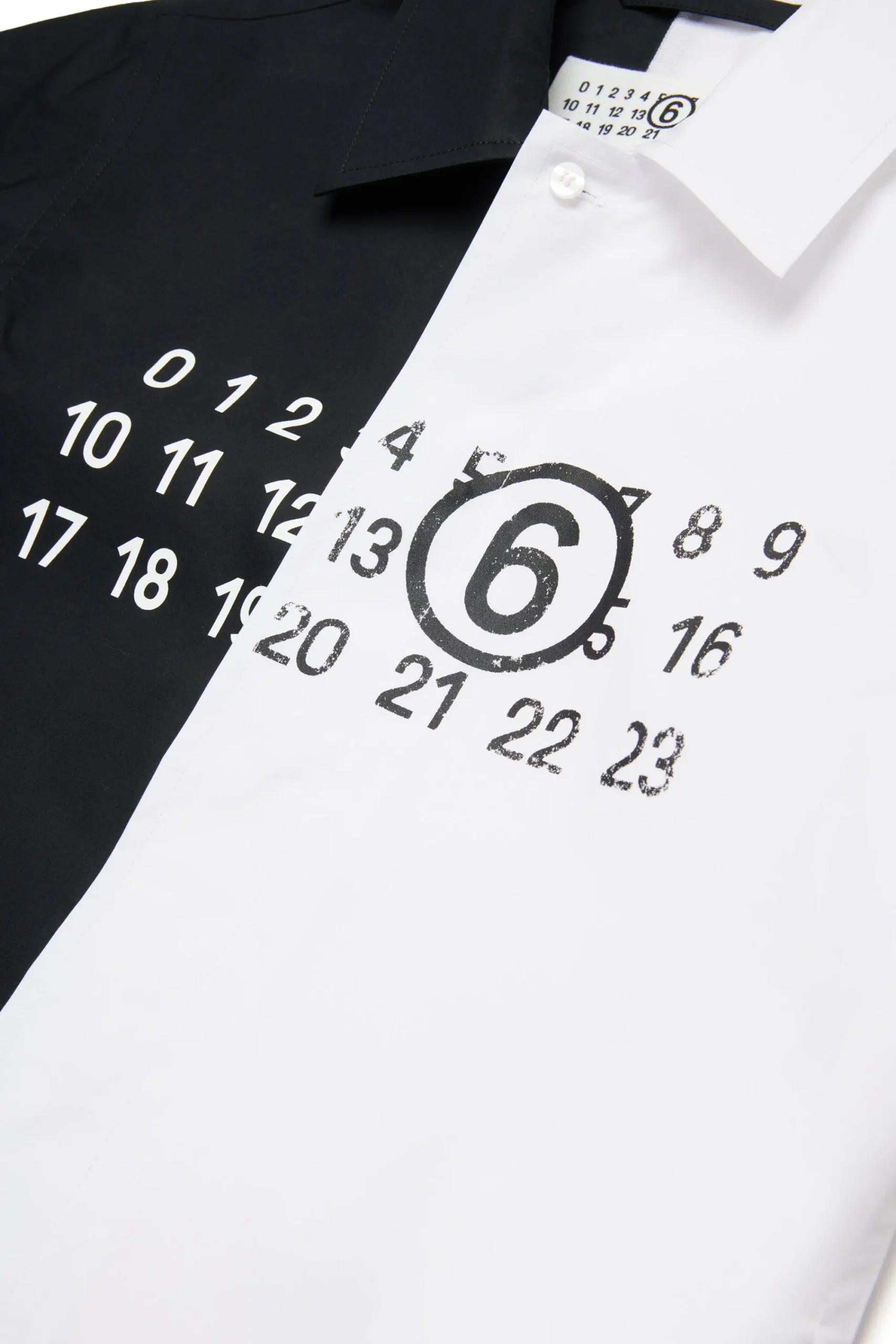 Shirts | Logomania>MM6 MAISON MARGIELA Colorblock poplin re-cut shirt black