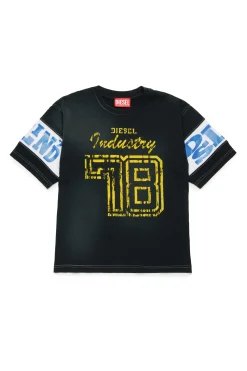 Activewear | Activewear>DIESEL Colorblock T-shirt with college graphics black