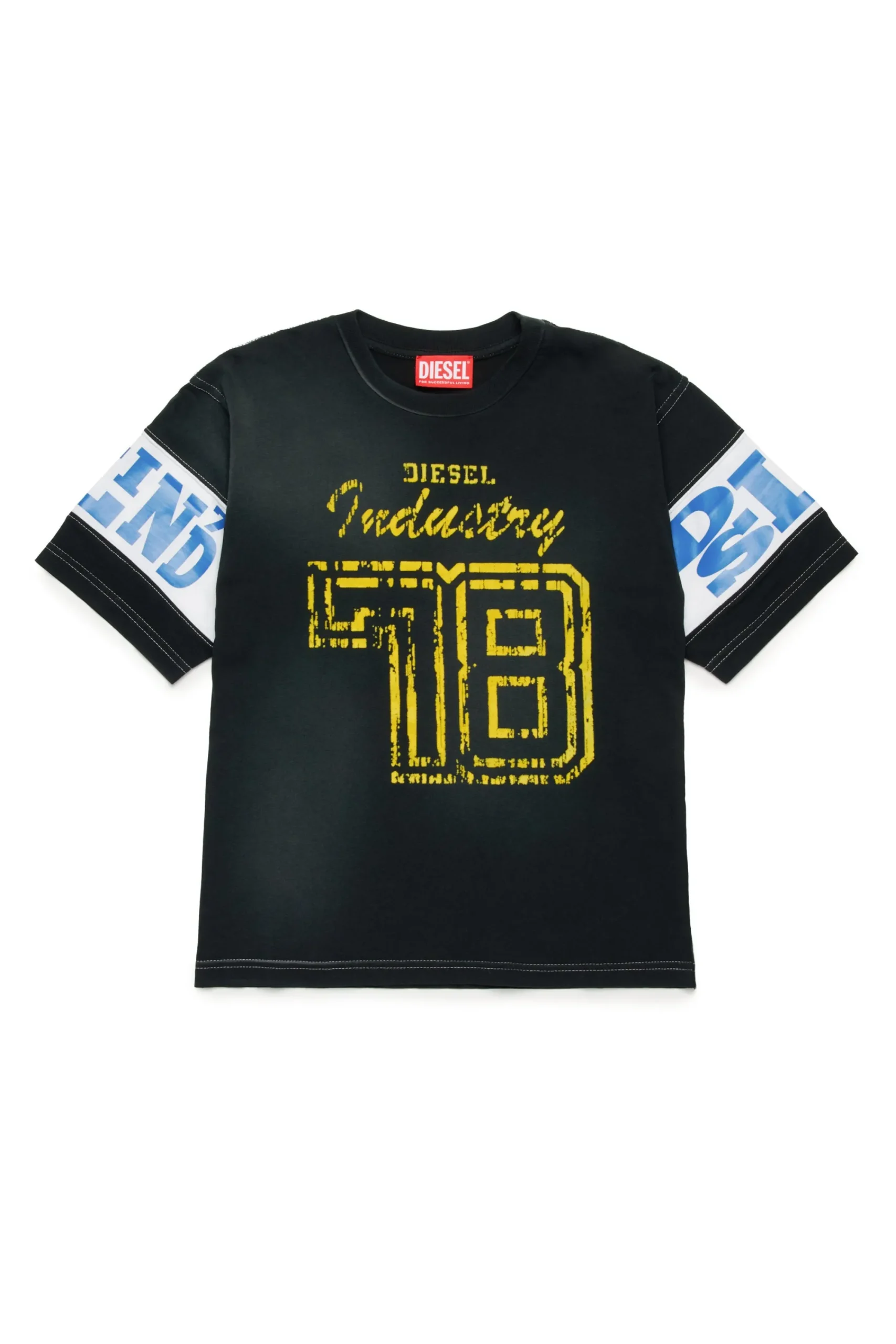 Activewear | Activewear>DIESEL Colorblock T-shirt with college graphics black