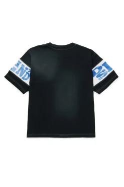 Activewear | Activewear>DIESEL Colorblock T-shirt with college graphics black
