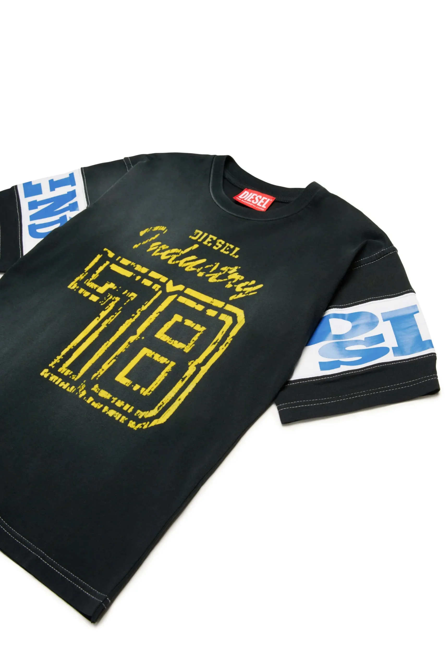 Activewear | Activewear>DIESEL Colorblock T-shirt with college graphics black