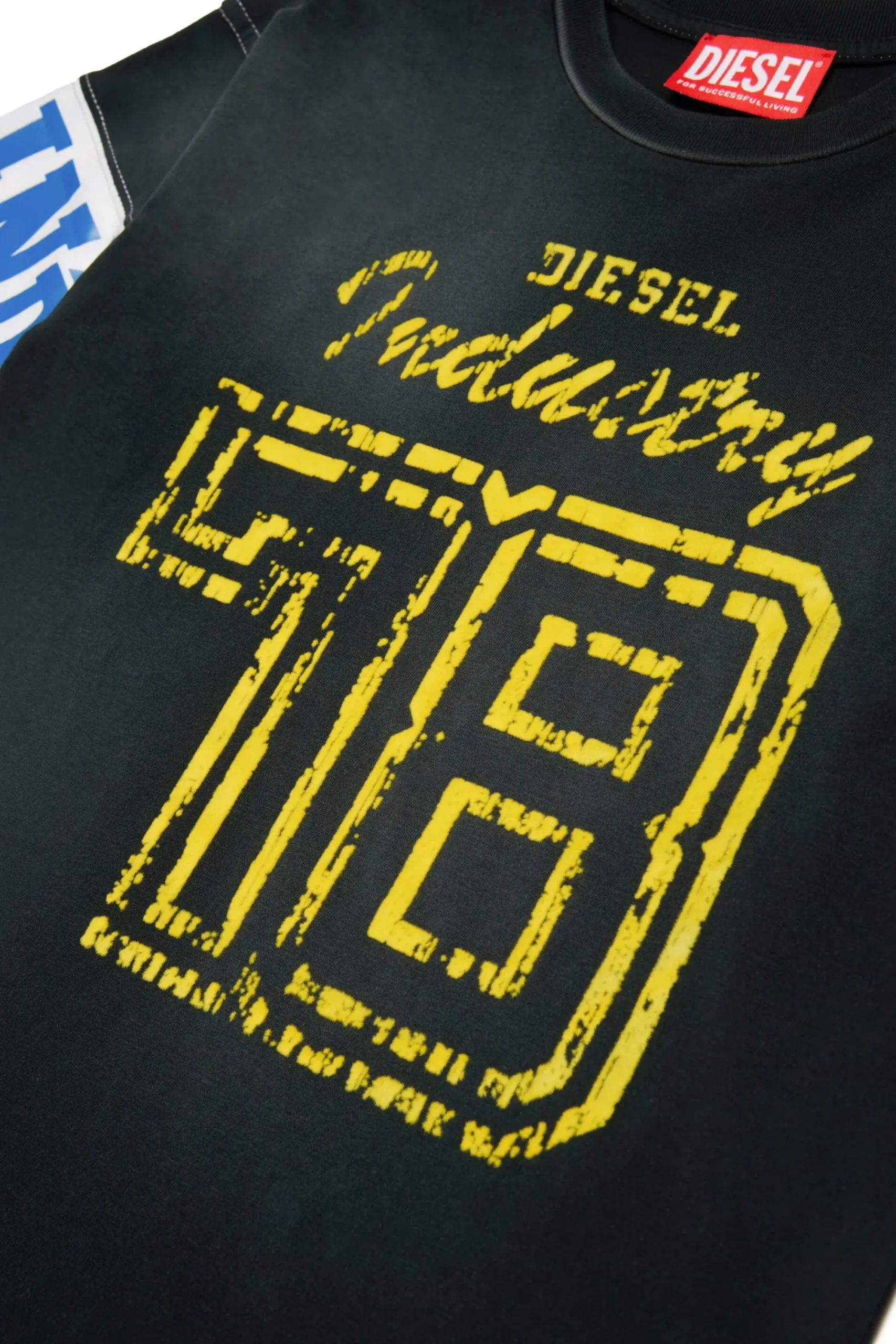 Activewear | Activewear>DIESEL Colorblock T-shirt with college graphics black