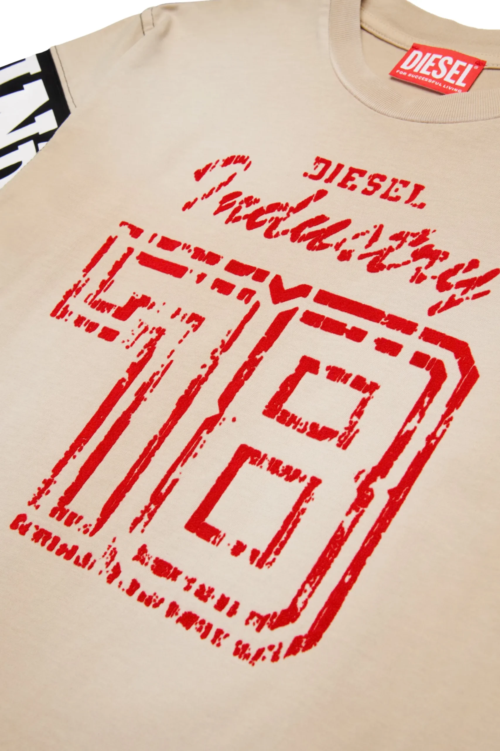 Activewear | Activewear>DIESEL Colorblock T-shirt with college graphics beige