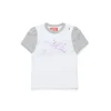 T-Shirts | Logomania>DIESEL Colorblock T-shirt with mylar graphics white