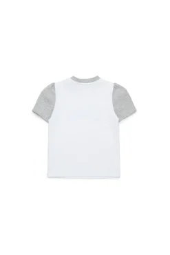 T-Shirts | Logomania>DIESEL Colorblock T-shirt with mylar graphics white