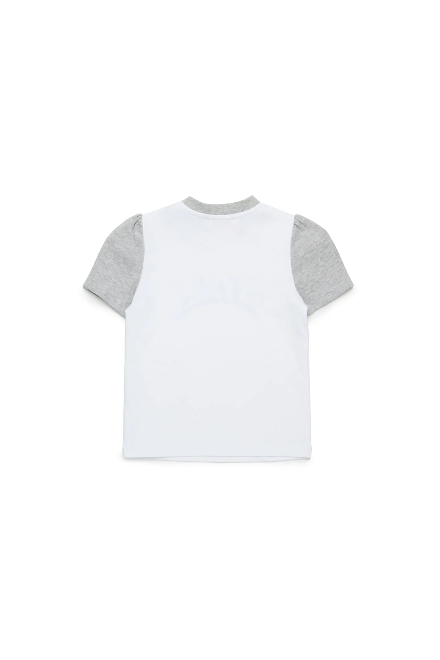 T-Shirts | Logomania>DIESEL Colorblock T-shirt with mylar graphics white
