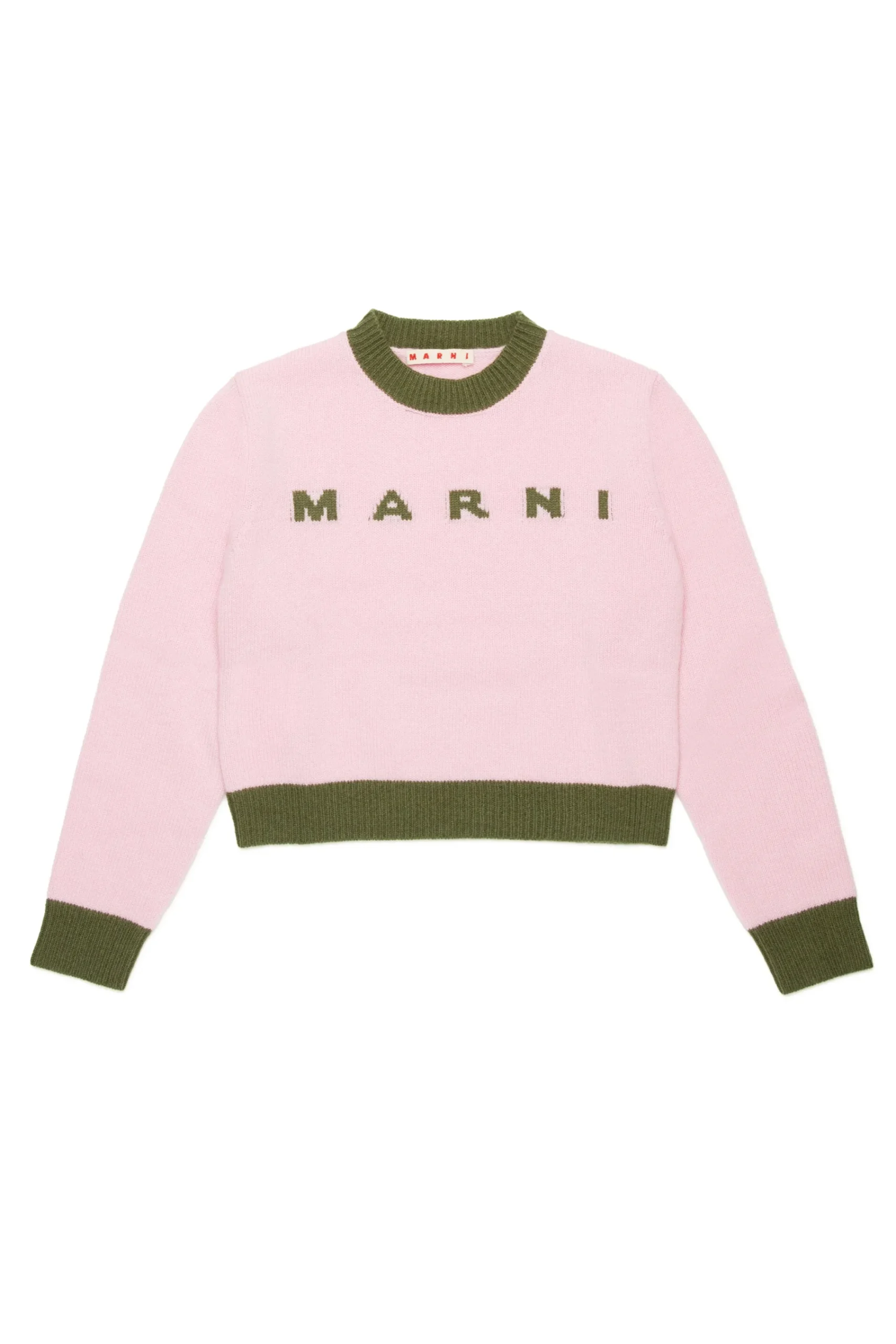 Knitwear>MARNI Colorblock wool-cashmere blend crew-neck sweater antique lilac pink