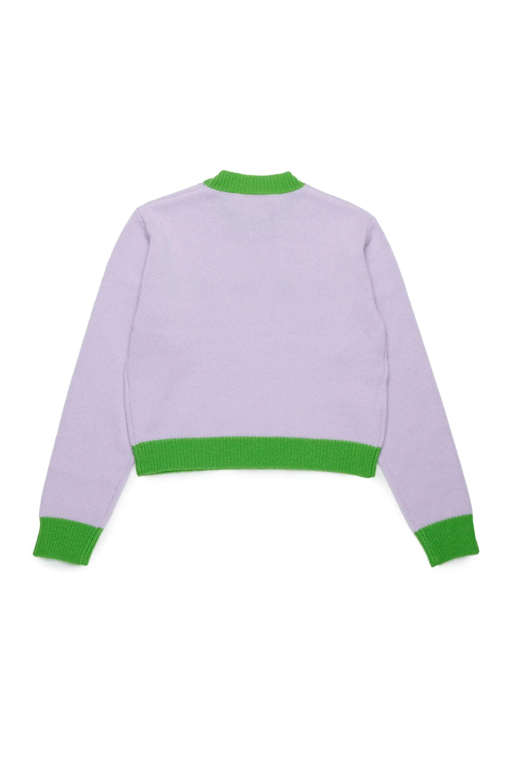 Knitwear | Logomania>MARNI Colorblock wool-cashmere blend crew-neck sweater camellia rose