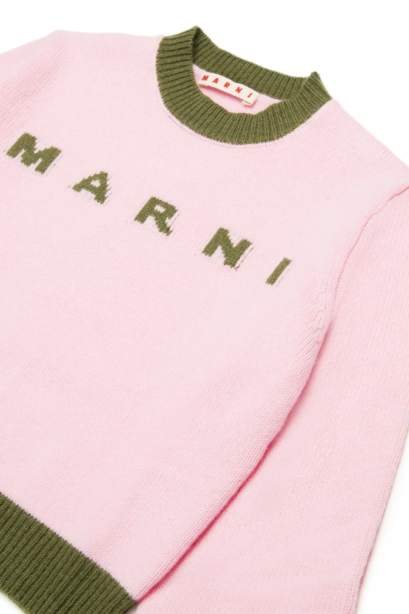 Knitwear>MARNI Colorblock wool-cashmere blend crew-neck sweater antique lilac pink