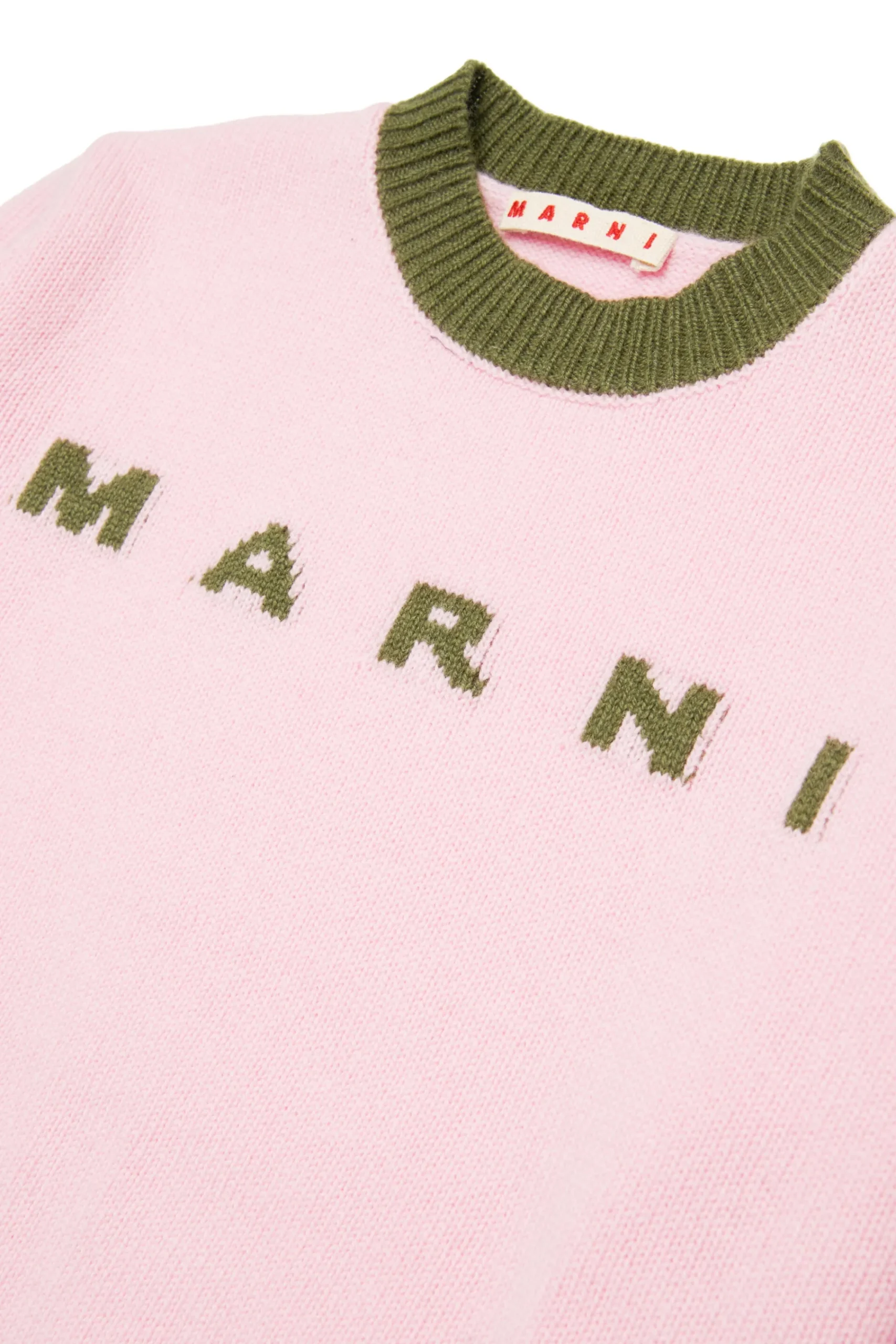 Knitwear>MARNI Colorblock wool-cashmere blend crew-neck sweater antique lilac pink