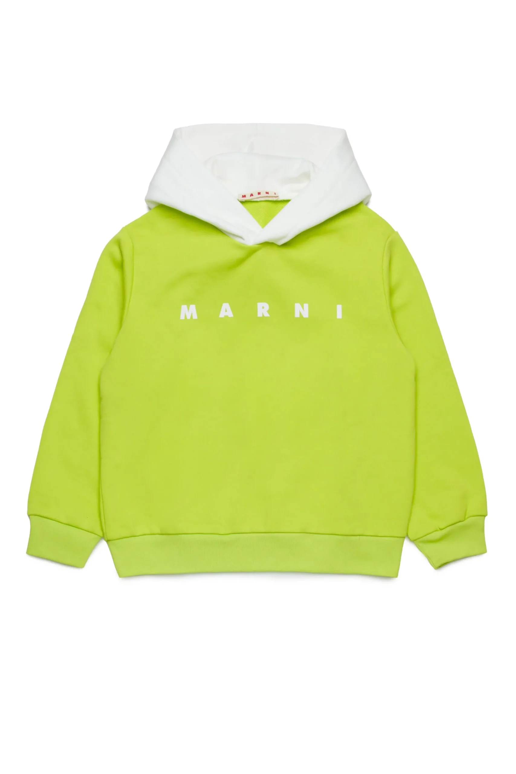 Sweatshirts | Sweatshirts>MARNI Colourblock hooded sweatshirt slime green