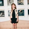 Knitwear>N°21 Cotton cardigan with inlay Palm trees creamy white