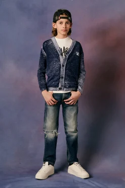 Oval D By Diesel | Oval D By Diesel>DIESEL Cotton cardigan with inner print blue peacoat