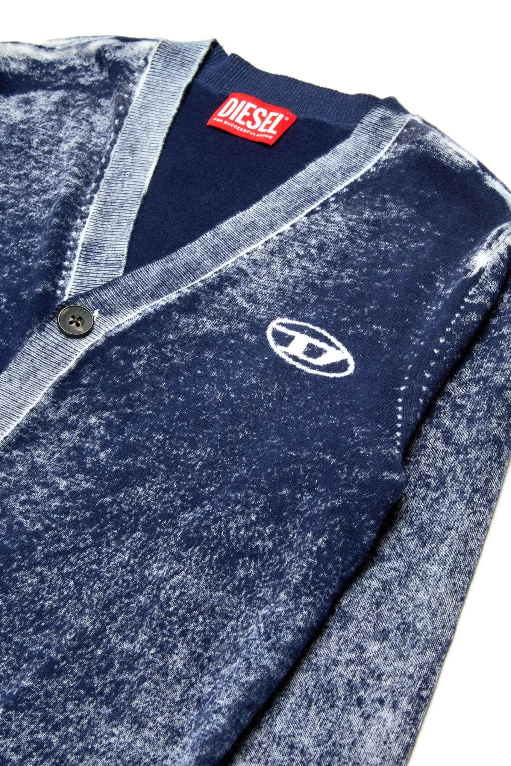 Oval D By Diesel | Oval D By Diesel>DIESEL Cotton cardigan with inner print blue peacoat