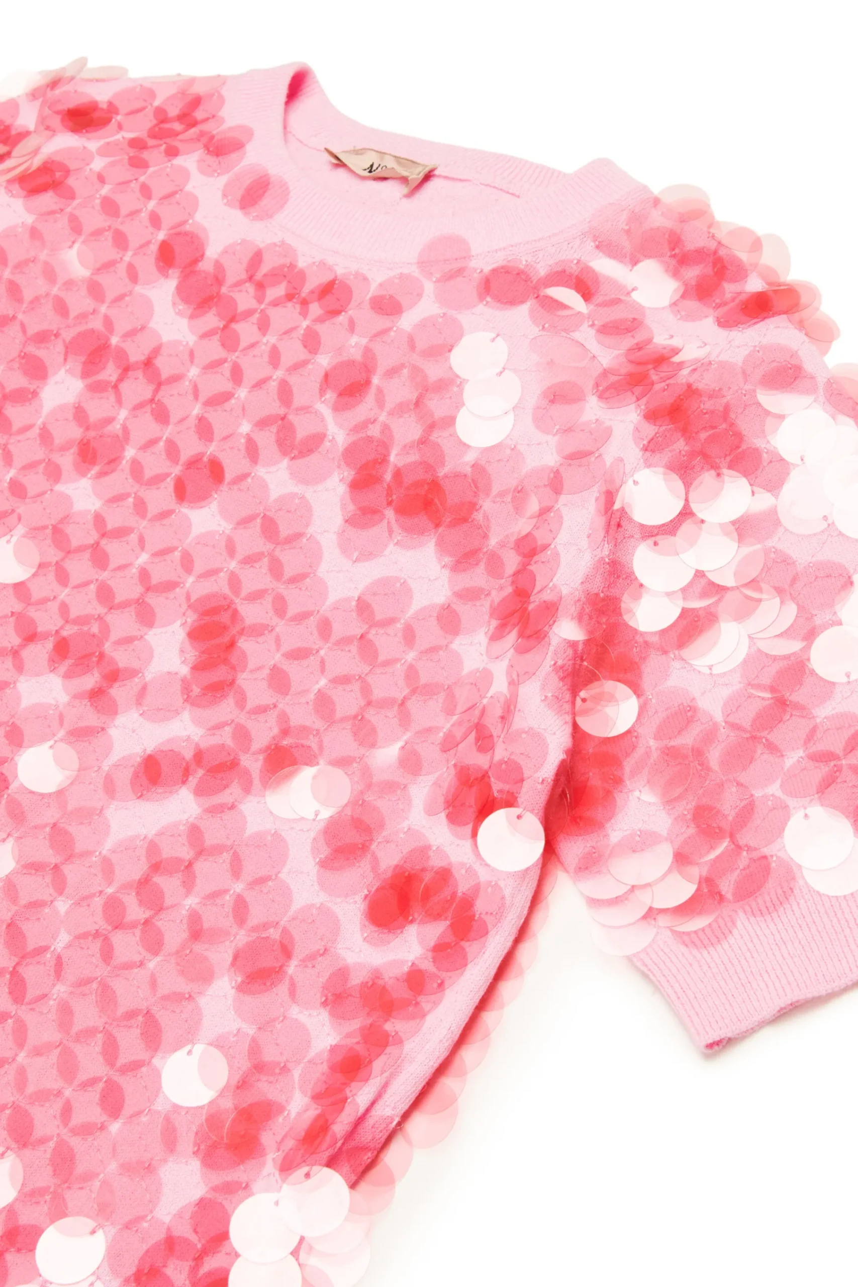 Knitwear>N°21 Cotton knit with maxi sequins pink
