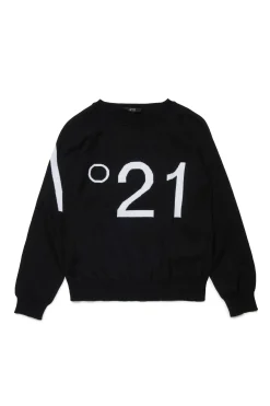 Logomania | Logomania>N°21 Cotton pullover with maxi logo black
