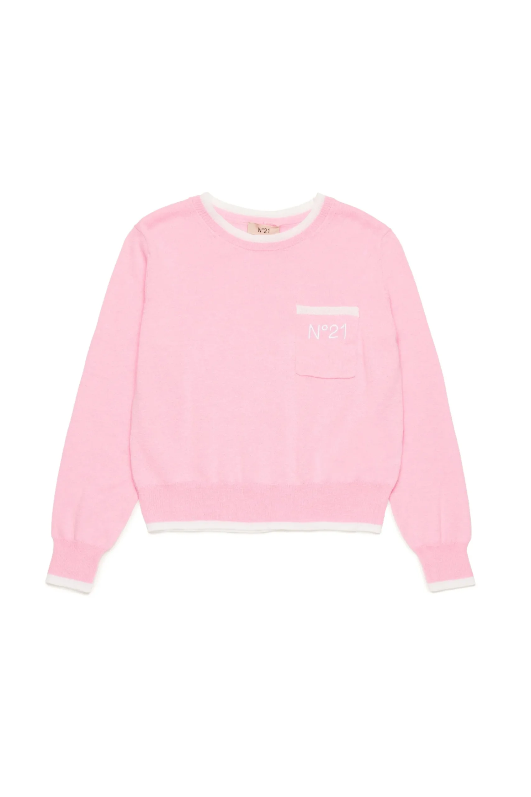 Knitwear>N°21 Cotton pullover with pocket pink